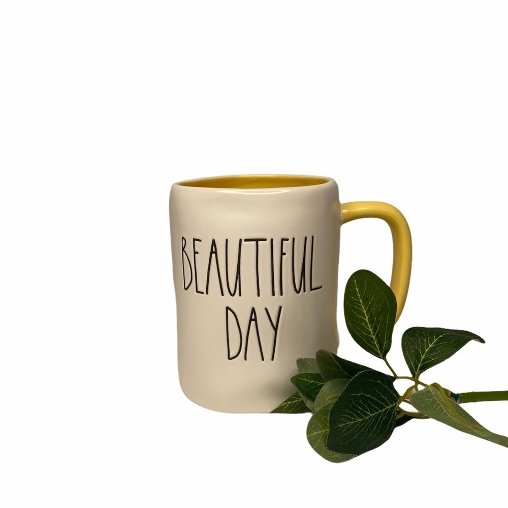 RAe dunn coffee mug beautiful Day ivory